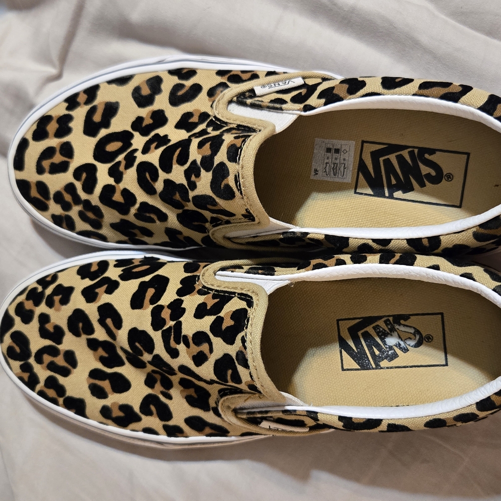 Vans Leopard Print Slip-On Sneakers